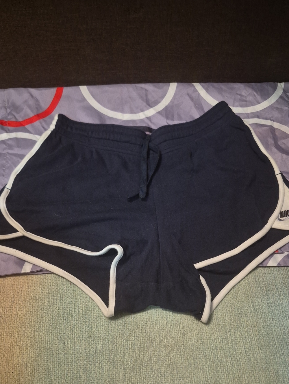 Nike Navy Athletic Shorts with White Trim